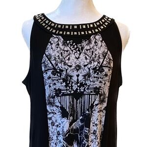 Style&Co Black & White Maxi Dress with Silver Studs Size M